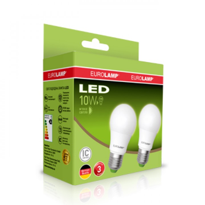 Промо-набор EUROLAMP LED Лампа A60 10W E27 4000K акция "1+1"