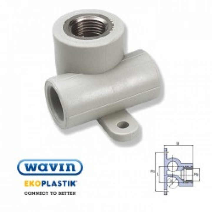Тройник настенный с ВР Ekoplastik 20х1/2"