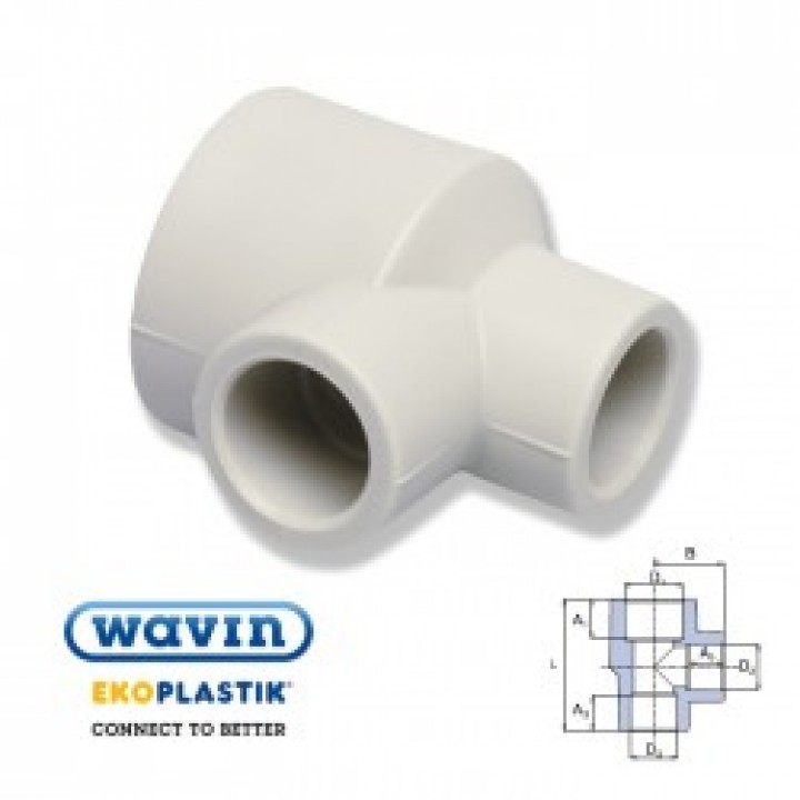 Тройник обоюдно переходной Ekoplastik 25x20x20